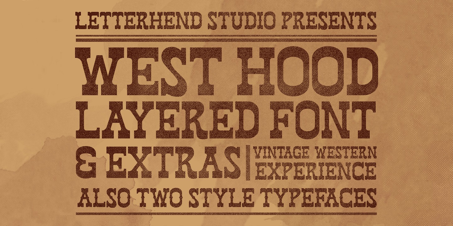 West Hood Extrude Font preview